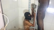 Fucked hardcore by monster bbc she deepthroat in the shower and moaned loud making our neighbors horny too