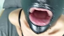 Petty BDSM slut sucking cock deepthroat slapping and spitting her face with slave leather mask Petty BDSM slut sucking cock deepthroat slapping and spitting her face with slave leather mask