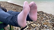 Beautiful Nylon Feet In Jeans Outdoor Compilation Beautiful Nylon Feet In Jeans Outdoor Compilation