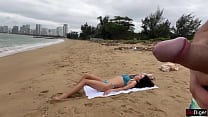 Babe Can I Cum On Your Tits Public Cock Flashing On The Beach