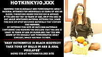 Sexy Hotkinkyjo in black bodysuit take tons of balls in ass amp anal prolapse