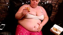 Massive fast food belly stuffing  Massive fast food belly stuffing