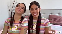 PutaLocura Dos bellezas colombianas Melisa Tetona y Natalie se tragan toda la lefa de Torbe
