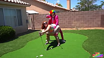 Julie Ginger beat Gibby The Clown in a game of mini golf and this happened Julie Ginger beat Gibby The Clown in a game of mini golf and this happened