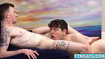 Welcome to bonus hole heaven  FTM boy Jaxson Cole fucked by Ethan Tate  Jaxson is squirming and moaning in delight as his boy cunt gets drilled 