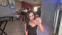 Drinking 6 glasses of piss  lingerie slut teen