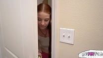 Sweet ginger teen gets caught pranking step dad