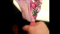 Cumming on my girlfriends dirty used panties