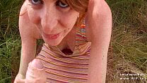 Amateur french redhead slut ass nailed with cum to mouth outdoor