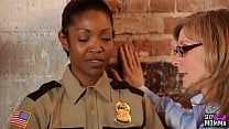 SEXYMOMMA Ebony prison guard strapon fucked in the ass
