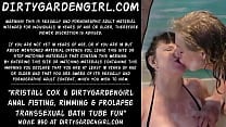 Kristall Cox amp Dirtygardengirl anal fisting rimming amp prolapse transsexual bath tube fun