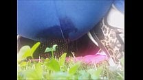 OUTDOOR PLESURE AND WET PUSSY pee underneath into my leggins in a public park OUTDOOR PLESURE AND WET PUSSY pee underneath into my leggins in a public park