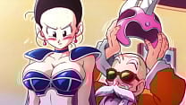 Kame Paradise 2 Chi Chi gives Roshi a handjob