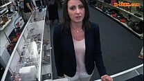 Hot brunette wife fucked in the backroom to earn extra money Hot brunette wife fucked in the backroom to earn extra money