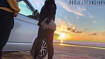 magical sunset sex at the beach   risky public quickie with girl in tight yoga leggings  projectfundiary