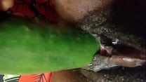 Cyndy Blackslave Cucumber fuck with squirt