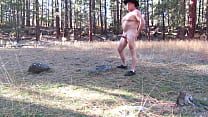 Naked walk in the field