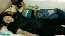 Bed Sharing with Stepbrother  Amazing Hot Sex with Hindi Audio
