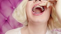 Latex Medical Gloves and Eating Ice Cream  Food Fetish  with Braces  Arya Grander  Latex Medical Gloves and Eating Ice Cream  Food Fetish  with Braces  Arya Grander
