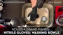 HouseHusband Hands Nitrile Gloves Washing Bowls