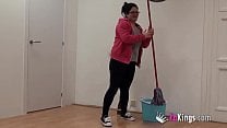 Cleaning lady was tidying up our studios but Julius was waiting for her Cleaning lady was tidying up our studios but Julius was waiting for her