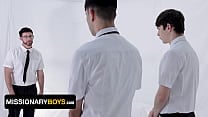 Perv Bishop Parker Brookes Guides Two Mormon Boys Through Their Sinful Experience   Missionary Boys