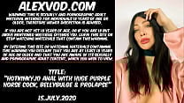 Hotkinkyjo fuck her ass with huge purple cock belly bulge amp prolapse