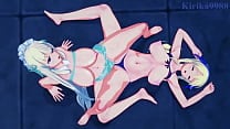 Katsuragi and Yomi intense lesbian play and futanari sex Senran Kagura Hentai