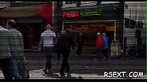 Aroused guy takes a travel in the amsterdam redlight district