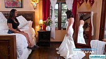 Busty bride cheats with gf one last time Busty bride cheats with gf one last time