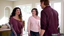 Lesbian couple Casey Calvert and Arabelle Raphael in a lust triangle threesome with her ex boyfriend Lesbian couple Casey Calvert and Arabelle Raphael in a lust triangle threesome with her ex boyfriend