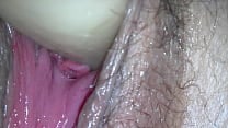 My POV closeup 69ing wife w dildo