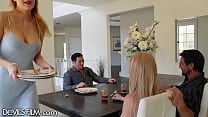 DEVILSFILM Two Married Swingers Couples Fuck Together After A Sweet Diner