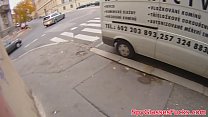 Pulled beauty sucks cock outdoors Pulled beauty sucks cock outdoors