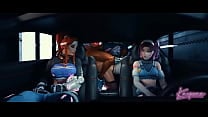 Party in the car from D va  Brigitte  sombra  tracer