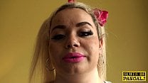 Squirting sub slut toying her drippy vagina
