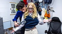 Mall Officer Suggests the Teen with Glasses to Obey His Commands to Avoid Her Jail Myshopsex