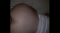 Quickie cumshot on wife  039 s ass
