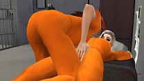 Lesbians have hot sex in prison while the policeman masturbates Lesbians have hot sex in prison while the policeman masturbates