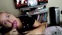 Naughty auntie came to play video games with me but she cheated and made me lose with a blowjob Naughty auntie came to play video games with me but she cheated and made me lose with a blowjob