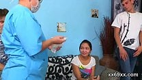 Doctor observse hymen check up and virgin kitten nailing