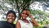 Horny black lesbians talking dirty in outdoor park before sex Horny black lesbians talking dirty in outdoor park before sex