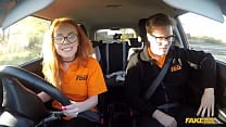 Fake Driving School   British ginger babe Ella Hughes gets her perfect pussy fucked during driving lesson