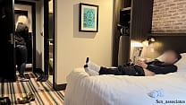 Public Dick Flash  The hotel maid was shocked when she saw me jerking off during room cleaning service but agreed to help me cum
