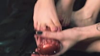 Cute feet on a Huge Dildo will make you cum