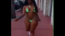Big booty bitch walking and shaking her ass