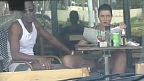 Cheating Wife  4 Part 3   Hubby films me outside a cafe Upskirt Flashing and having an Interracial affair with a Black Man    Cheating Wife  4 Part 3   Hubby films me outside a cafe Upskirt Flashing and having an Interracial affair with a Black Man