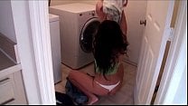 step Mom sucks son  039 s dick in laundry room