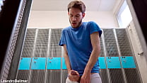 Locker room wank RISKY