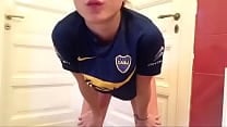 Chica de la camiseta BBVA se masturba